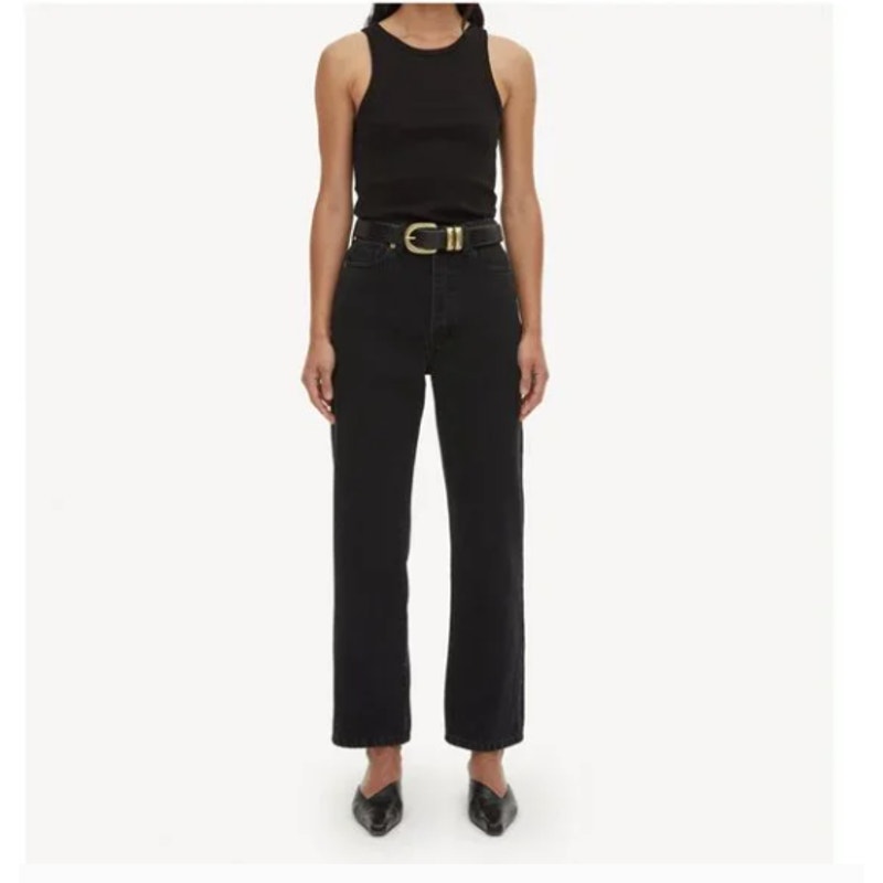 By Malene Birger Milium HighRise Straight Denim Jeans Black Sz 25 300 3a11